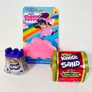 NEW! KINETIC SAND + CLOUD PUTTY TOYS For Kids Adults NWT Gifts Boys Girls Party
